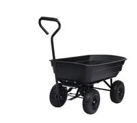 Runheo Chariot basculant de jardin 300 kg Capacité 75 L Cadre en acier avec roues en caoutchouc PU et fonction d'inclinaison pour jardin, atelier, transport et entrepôt