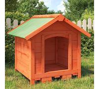 Runheo Chenil Marron 65x65x61,5 cm en Bois de pin Massif avec Toit résistant à l’Eau pour Chien, Grand abri extérieur ou intérieur, idéal pour Animaux de Compagnie, Jardin, Camping