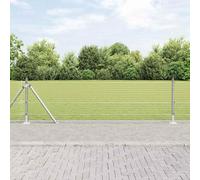 Runheo Clôture en fil soudé avec base en béton 50 x 0,5 m acier galvanisé, poteaux solides, séparation jardin terrasse, occultant rigide, fixation facile pour clôture extérieur durable