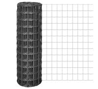 Runheo Clôture Euro en acier enduit PVC gris 25 m x 1,2 m, panneau grillage rigide pour séparation jardin terrasse balcon, barrière palissade occultant brise vue