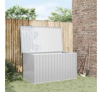 Runheo Coffre de jardin gris en acier galvanisé 171 x 99 x 93 cm, boîte de rangement étanche avec couvercle à charnière, résistant aux intempéries, idéal pour coussins, couvertures, appareils et