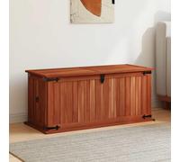 Runheo Coffre de rangement en bois d'acacia massif 90 x 45 x 40 cm avec couvercle, deux poignées, verrouillable, polyvalent comme coffre de rangement, coffre et organisateur pour chambre à coucher et