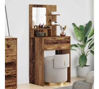 Runheo Coiffeuse pour chambre à coucher, en bois avec étagère et tiroirs, 80 x 39,6 x 135 cm, coiffeuse de maquillage avec espace de rangement, commode miroir pour chambre à coucher, dressing et fille