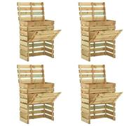 Runheo Composteur de Jardin à Lattes 4 pièces 80x50x100 cm en Bois de pin imprégné Robuste pour Recyclage déchets organiques Transformation en Humus fertilisant
