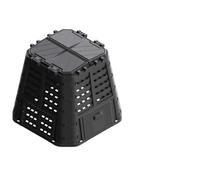 Runheo Composteur de jardin en plastique noir - 93,3 x 93,3 x 80 cm - 480 l - Bac à compost thermique avec couvercle - Pour déchets de jardin, vers, silo pour la fabrication de l'humus en extérieur