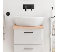 Runheo Comptoir salle de bain en bois massif non traité 40x30 cm plan de vasque durable et polyvalent pour cuisine, bureau, atelier ou intérieur avec bord vivant naturel