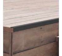 Runheo Cornière de terrasse en WPC 170 cm Noir 5 pcs pour finition et protection de terrasse en bois, nez de marche ou bordure extérieure durable, résistante aux intempéries