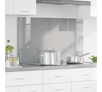 Runheo Crédence de Cuisine Gris Clair en Verre trempé 100 x 60 cm Design Moderne résistant à la Chaleur idéal pour Protection Murale et préparation culinaire