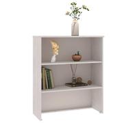 Runheo Dessus de Buffet Bois de pin Massif Blanc 85x35x100 cm avec 2 étagères pour Rangement Salon Salle à Manger Cuisine Meuble Armoire Buffet Console