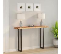 Runheo Dessus de table rectangulaire en bois massif acacia 140x30x2,5 cm avec bord vivant naturel plan de travail pour cuisine bureau salon intérieur extérieur support stable
