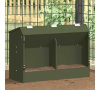Runheo Distributeur pour Lapins Vert Olive en Acier Durable 64.5 x 25.5 x 45.5 cm avec réservoir de 6 kg, Usage intérieur extérieur, Facile à Nettoyer