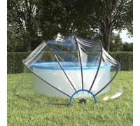 Runheo Dôme de Piscine 500x250 cm pour Protection Solaire Pluie et Chaleur, adapté aux piscines encastrées jusqu'à 460 cm et Hors Sol 360x120 cm, avec Cadre Transparent et Accessoires Inclus