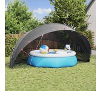 Runheo Dôme de piscine pliable noir 592 x 590 x 275 cm en polyester résistant aux UV avec sac de transport, tendeurs et sardines, idéal comme couverture de piscine et protection pour jardin, extérieur
