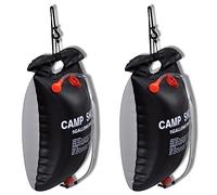 Runheo Douche Solaire Portable de Camping et Voyage 20 litres, kit de 2 Sacs en PVC Robuste, réservoirs Pliables, Facile à Suspendre pour hygiène extérieure, idéale pour randonnées
