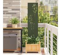 Runheo Écran de confidentialité de Jardin Vert Olive 32 x 140 cm en Acier avec Finition Mate, décoratif, Robuste, idéal pour délimiter Un Coin Cosy dans Votre Espace extérieur pour Une Ambiance