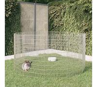 Runheo Enclos pour Animaux en liberté 12 Panneaux 54 x 100 cm en Fer galvanisé pour Habitat sécurisé intérieur extérieur, Refuge, Parc, Niche, clapier pour Lapin Hamster Rongeur