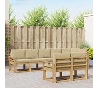 Runheo Ensemble canapés extérieur 8 pcs en Polyester Blanc Beige Robuste résistant aux intempéries, mobilier de Jardin modulable pour terrasse et Jardin, Design élégant et Confort Optimal