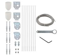 Runheo Ensemble d'accessoires pour Fixation d'écran de Balcon 29 pcs Support Bras treuil câble Extension stabilisateur pour extérieur terrasse Jardin Protection Solaire