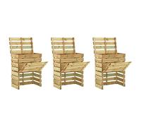Runheo Ensemble de 3 composteurs de Jardin en Bois de pin imprégné 80x50x100 cm avec Couvercle Ouvert, résistance à la pourriture, idéal pour Recyclage de déchets organiques, compostage, Potager