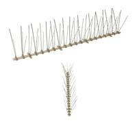 Runheo Ensemble de 6 Pointes à 5 rangées en Plastique et Acier Inoxydable, Protection extérieure Contre Oiseaux, Chats, rongeurs, nuisibles, Jardin terrasse Balcon, 3 m
