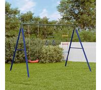 Runheo Ensemble de balançoire avec siège à bascule, barre trapézoïdale et échelle en tricot, cadre en acier laqué pour jardin, cour et aire de jeux, 3 à 10 ans, charge jusqu'à 150 kg