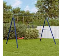 Runheo Ensemble de balançoire avec siège à bascule, trapèze avec anneaux de gymnastique et balançoire d'escalade, acier laqué pour jardin, cour, terrasse et aire de jeux, pour enfants de 3 à 10 ans