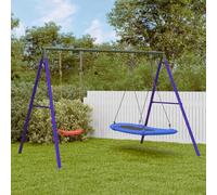 Runheo Ensemble de balançoire avec siège et balançoire nid pour jardin et aire de jeux, acier laqué, 273,5 x 185 x 185 cm, extérieur, mouvement, balançoire, escalade, balançoire, balançoire