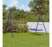 Runheo Ensemble de balançoire de jardin 3 en 1 avec balançoire nid, siège balançoire, échelle tricotée, structure en métal, 341 x 185 x 185 cm, pour enfants mouvement et équilibre