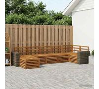 Runheo Ensemble de canapé d Angle 7 pièces en Bois d'acacia Massif Naturel, mobilier d'extérieur, idéal pour terrasse ou Jardin, Design Moderne, Robuste, Facile d Entretien, harmonieux et Pratique