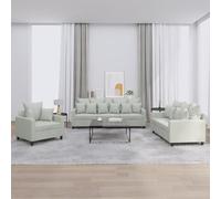 Runheo Ensemble de canapés 3 pièces en Velours Gris Clair avec 9 Grands Coussins et 12 Petits Coussins, Structure Robuste en métal et contreplaqué, Dimensions variées pour Salon Moderne