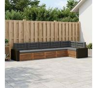 Runheo Ensemble de canapés d'extérieur 6 pièces en Bois d'acacia Massif avec Design modulaire Confortable pour terrasse et Jardin, idéal pour détente, Partage et décoration élégante en extérieur