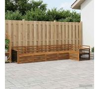 Runheo Ensemble de canapés d'extérieur 6 pièces en Bois d'acacia Massif Design Moderne Espace Lounge terrasse Jardin Confortable et Durable pour Moments de Partage