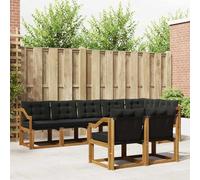 Runheo Ensemble de canapés d'extérieur 8 pièces en Bois d'acacia Massif et Textile Resistant pour Jardin terrasse convivialité, mobilier Durable, Design Moderne, Confort Ajustable