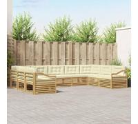Runheo Ensemble de canapés d'extérieur 9 pièces en Bois d'acacia Massif, Design modulaire Resistant aux intempéries pour terrasse Jardin ou Espace extérieur élégant et Pratique