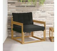 Runheo Ensemble de canapés d'extérieur en Bois d'acacia Massif Blanc avec Coussins Noirs, Design modulable avec accoudoirs et dossiers Confortables