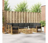 Runheo Ensemble de canapés en Bois d'acacia Massif pour extérieur, mobilier modulable Salon Jardin terrasse, Composition résistante aux intempéries, Design Moderne et Facile d'entretien