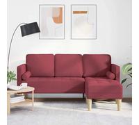 Runheo Ensemble de canapés modulable Bordeaux en Polyester avec Coussins, canapé Convertible 3 Places, canapé d'angle L-Shaped pour Salon, Banquette réversible et Design Moderne