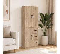 Runheo Ensemble de Meubles 2 pièces en Bois d'ingénierie Chêne Sonoma pour Salon, Bureau ou Chambre avec Rangement, tiroirs et étagères, idéal pour optimiser l'espace et créer Un décor Moderne