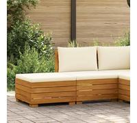 Runheo Ensemble de Salon de Jardin 2 pièces en Bois d'acacia Massif Marron avec canapé modulable, Pouf Confortable, Coussins Amovibles, Structure à Lattes pour extérieur terrasse Balcon Patio