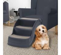 Runheo Escalier Pliable à 3 marches pour Chiens et Chats Gris foncé, léger, Robuste, antidérapant, Facile à Ranger, idéal pour Animaux de Compagnie Seniors, handicaps ou Articulation