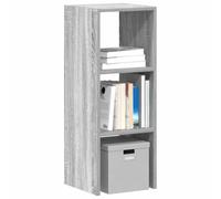 Runheo Étagère à livres empilable en bois - Gris Sonoma - 30 x 30 x 80 cm - Organiseur de rangement polyvalent - Design extensible pour salon, cuisine