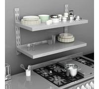 Runheo Étagère Murale à 2 Niveaux Acier Inoxydable 100x30 cm Support Rangement Cuisine Salle Bain Chambre Bureau Design élégant Stable Facile à Nettoyer Espace Gain Place