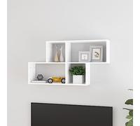 Runheo Étagère Murale Blanc Bois d’ingénierie 100x18x53 cm Support Cube Flottant Design Invisible pour Salon Chambre Bureau Rangement décoration Livre Plante