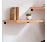 Runheo Étagère Murale Bois chêne Massif Marron Clair 60x60 cm Tablette Flottante Vernie Support Rangement bibliothèque décor Salon Chambre Cuisine Bureau