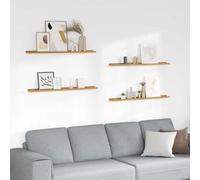 Runheo Étagère Murale Bois d'ingénierie Beige 4 pcs 100 x 9 x 3 cm Design modulable Support Rangement bibliothèque Cube pour Salon Chambre Bureau décoration Gain Place