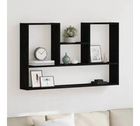 Runheo Étagère Murale en Bois d'ingénierie chêne Noir 99 x 15 x 60 cm Support de Rangement Flottant Design pour Salon Chambre Bureau, Tablette décorative pour Livres Plante et Objets