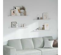 Runheo Étagère Murale en Bois d'ingénierie marbre Blanc 100x9x3 cm 4 pcs modulaire Rangement Salon Chambre Bureau Support décoration Espace Gain Place