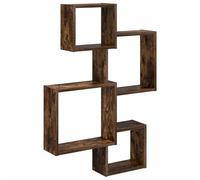 Runheo Étagères Cube murales en Bois d'ingénierie Marron 64 x 13,5 x 91,5 cm, Support Mural pour Rangement Multifonctionnel, Design Moderne pour Salon Chambre Bureau