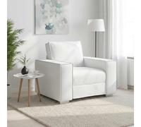 Runheo Fauteuil Blanc en Simili Cuir 100 cm, canapé Confortable et Durable, Design Respirant pour Salon séjour Bureau, Usage intérieur, moulure Moderne résistante à l'usure