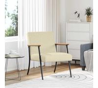 Runheo Fauteuil crème 59 x 75 x 78 cm, tissu velours, structure en acier, ergonomique, moderne, fauteuil de salon confortable pour salon, chambre à coucher, coin lecture, intérieur, adulte